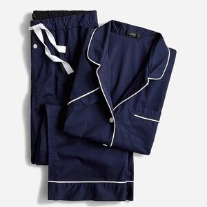 J. Crew Navy End on End Cotton Pajama Set Sz XS